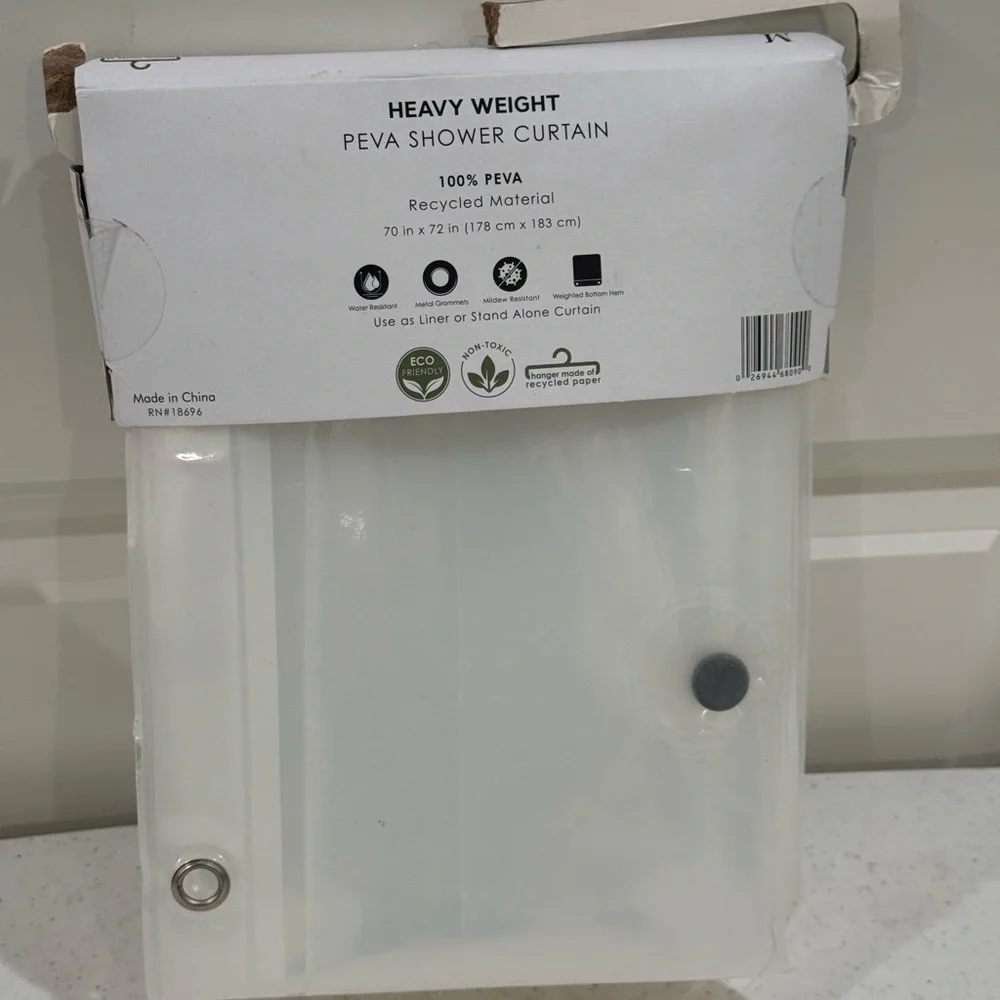 NEW Madison Studio Heavyweight Clear PEVA Shower Curtain ~ 70in x 72in